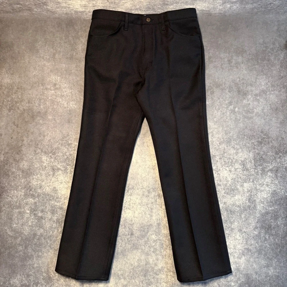 VTG Wrangler Wrancher Boot Pants Mens 36x32 Navy Polyester Made in USA NWT